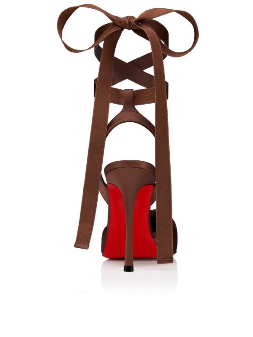 Christian Louboutin Cassia Lace Up Satin Pumps in Nude 8 - size 39.5